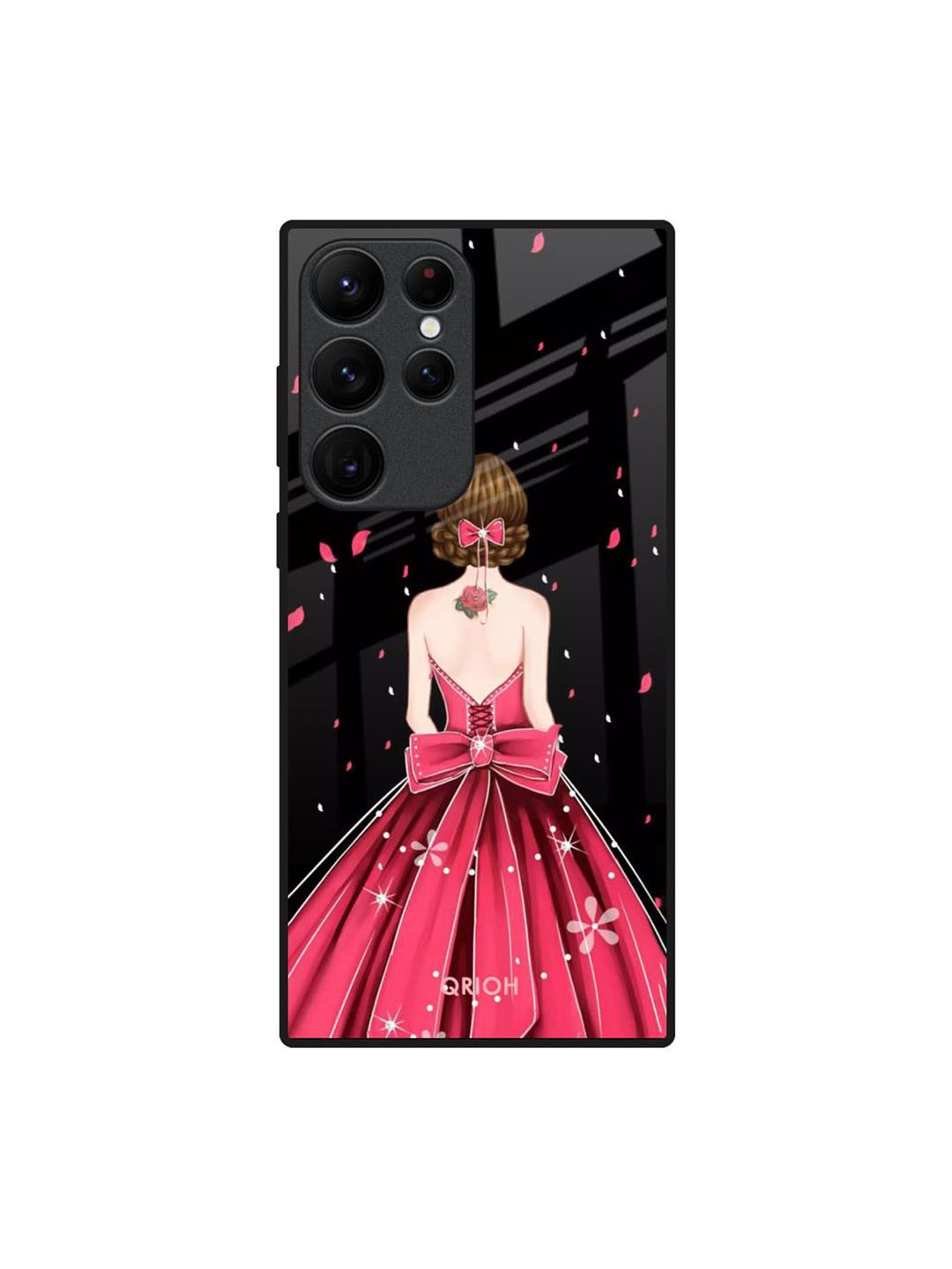 

QRIOH Fashion Princess Printed Samsung Galaxy S22 Ultra Back Case, Black