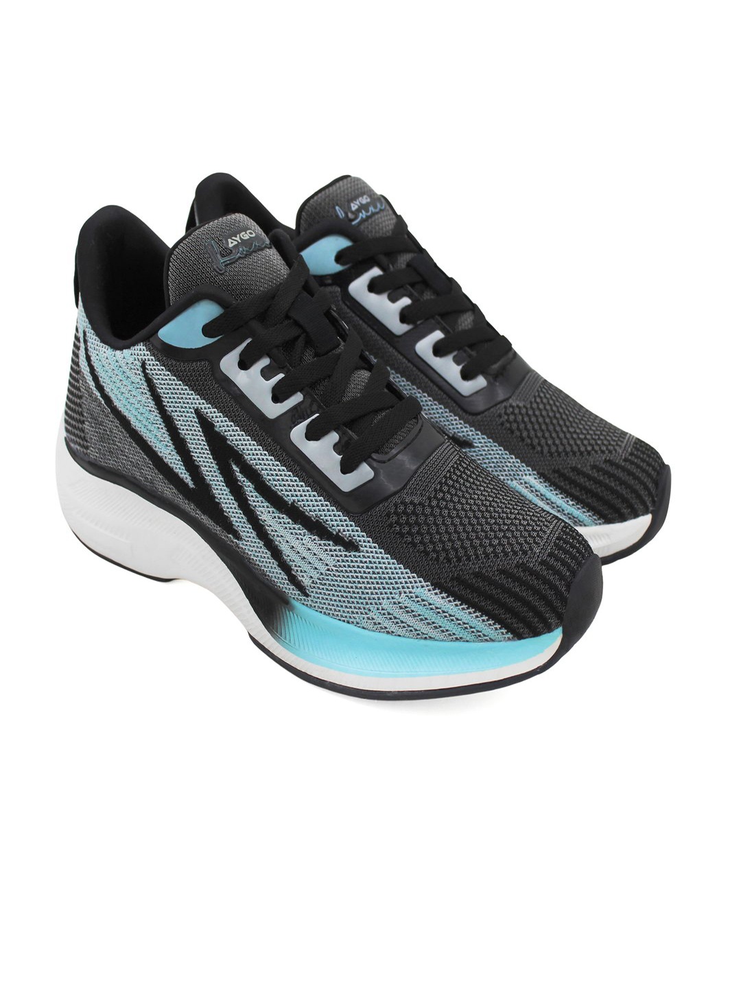 

AYGO Men Textile Running Non-Marking Shoes, Black