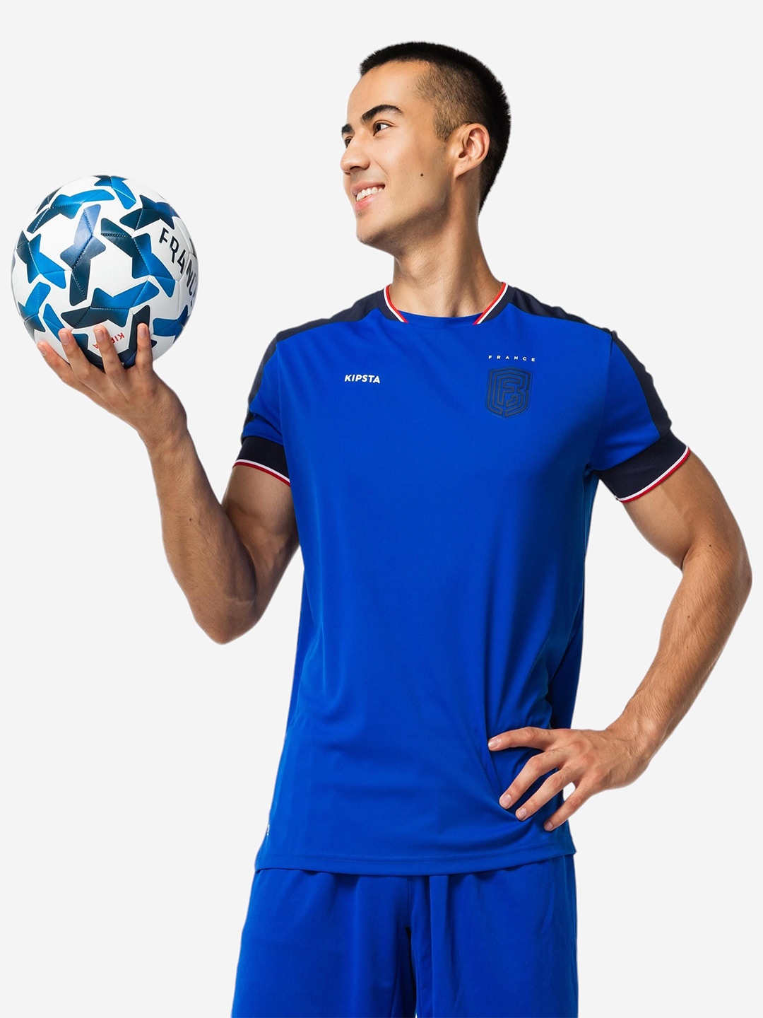 

Kipsta By Decathlon Men Solid Round Neck T-shirt, Blue