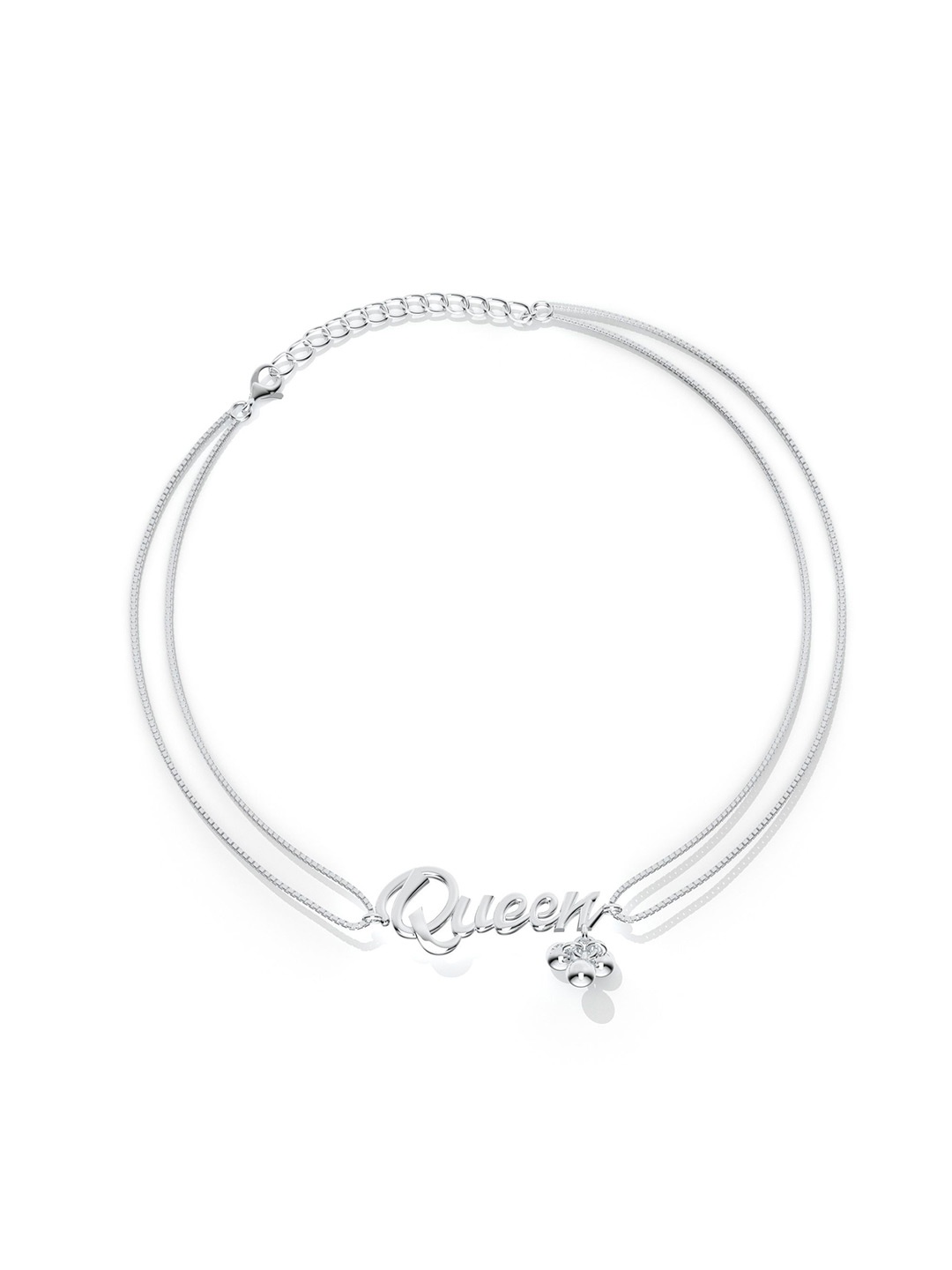 

Kicky And Perky Sterling Silver Rhodium-Plated Queen Shaped Anklet