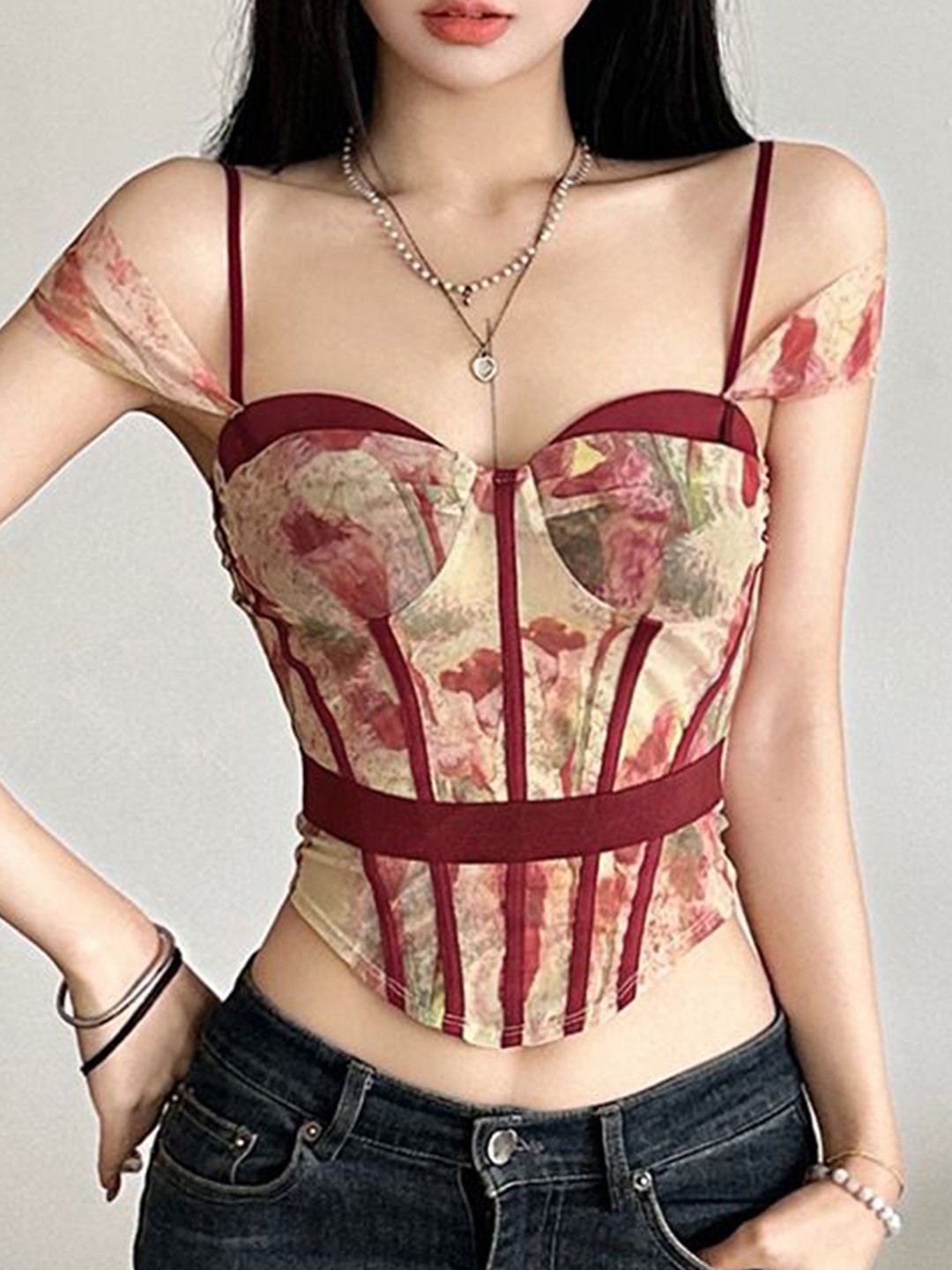 

StyleCast Women Solid Shoulder Straps Top, Multi