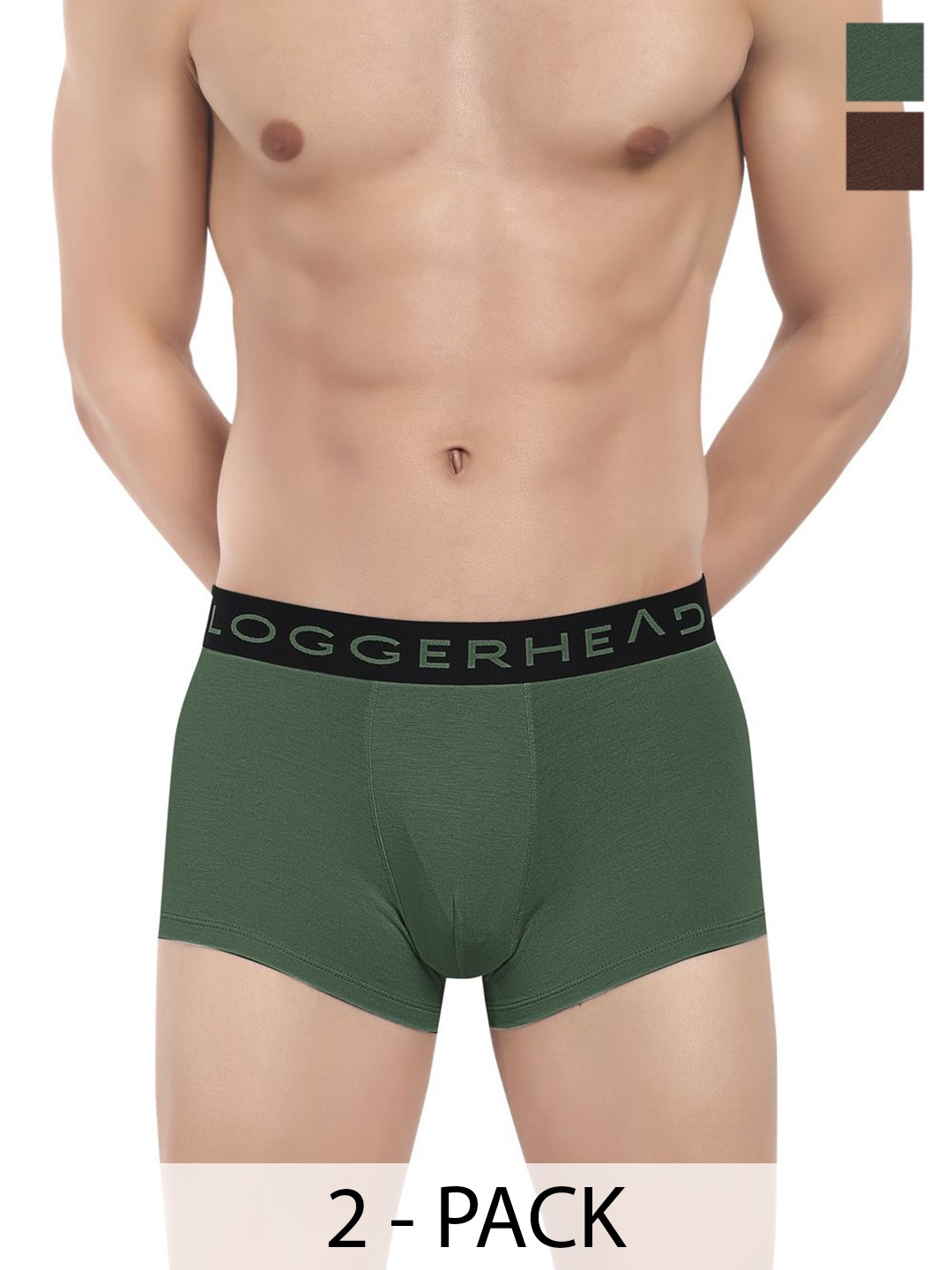 

LOGGERHEAD Pack Of 2 Mid Rise Trunks - LHMT013-Bitter-Garden-Bitter-Garden, Brown