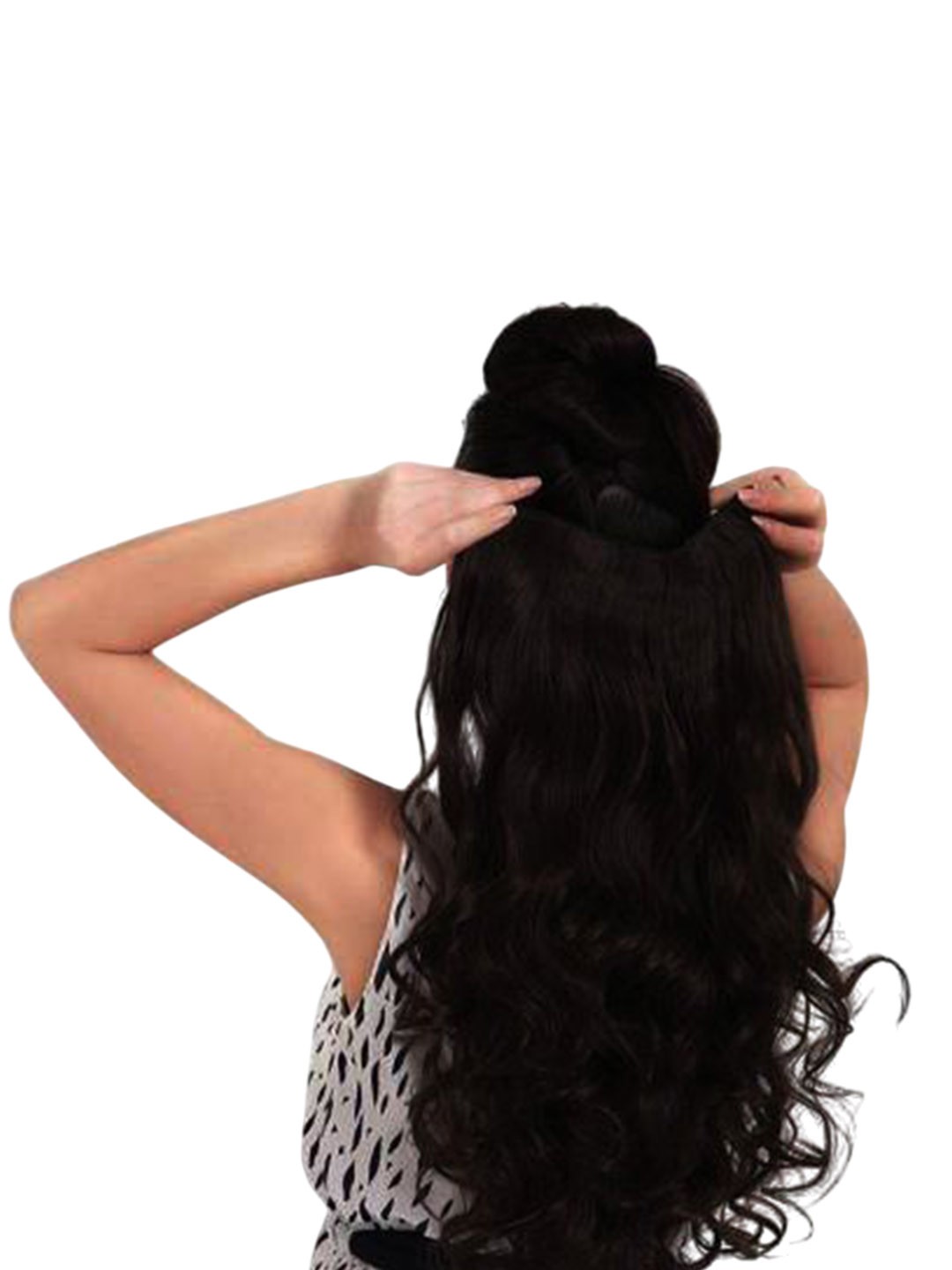 

camola deva Clip-In Wavy Hair Extension - Black - 20 Inch