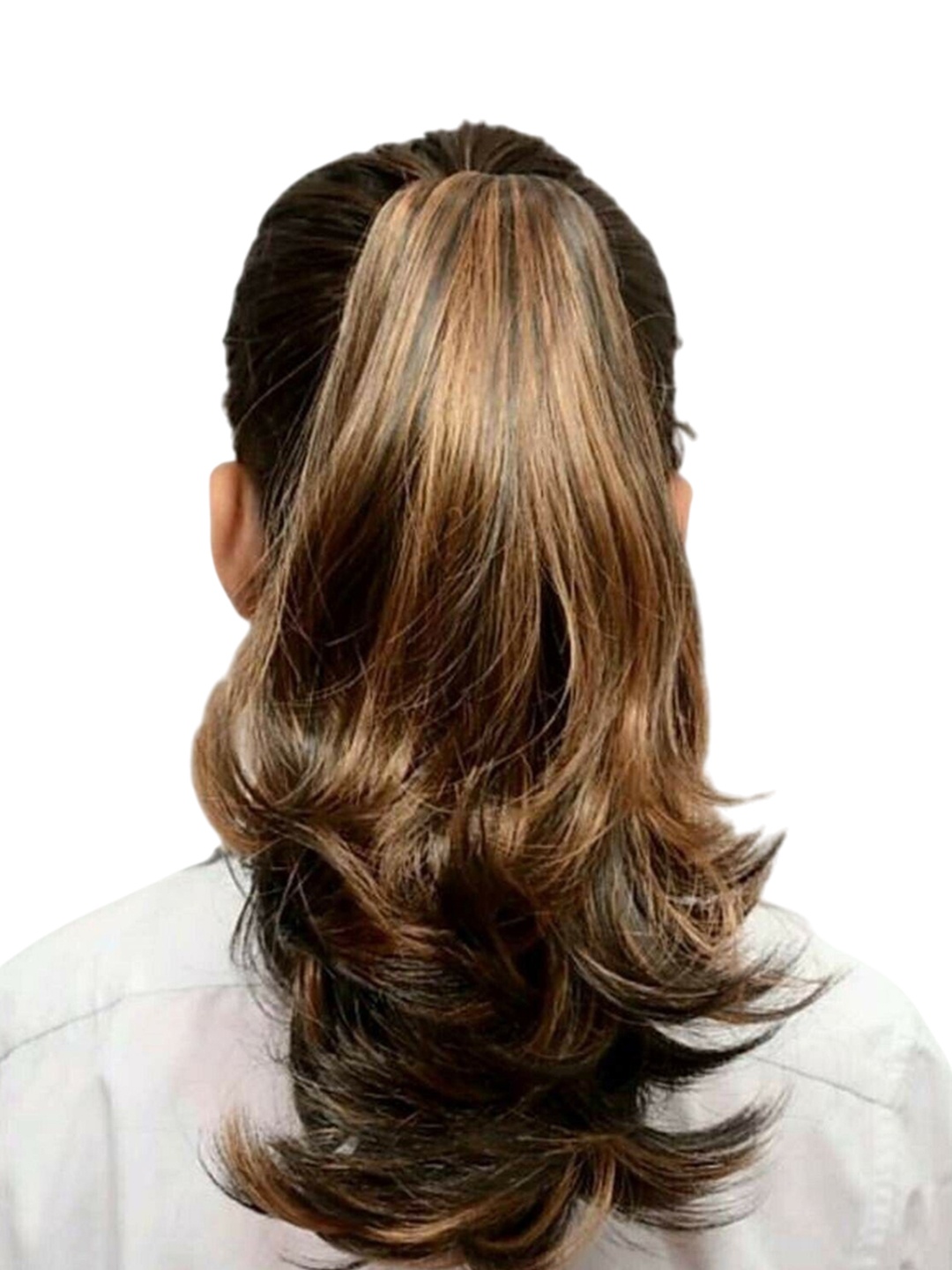 

camola deva Clip-In Ponytail Wavy Hair Extension - Golden Highlight - 20 Inch, Gold