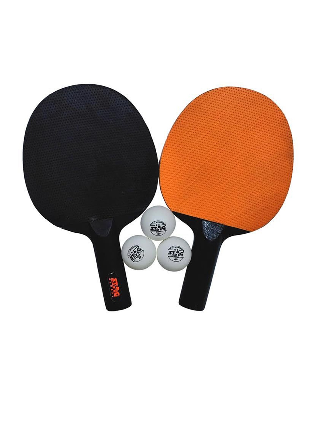 

STAG GLOBA 2 Wooden Table Tennis Racket & 3 Balls Set, Black