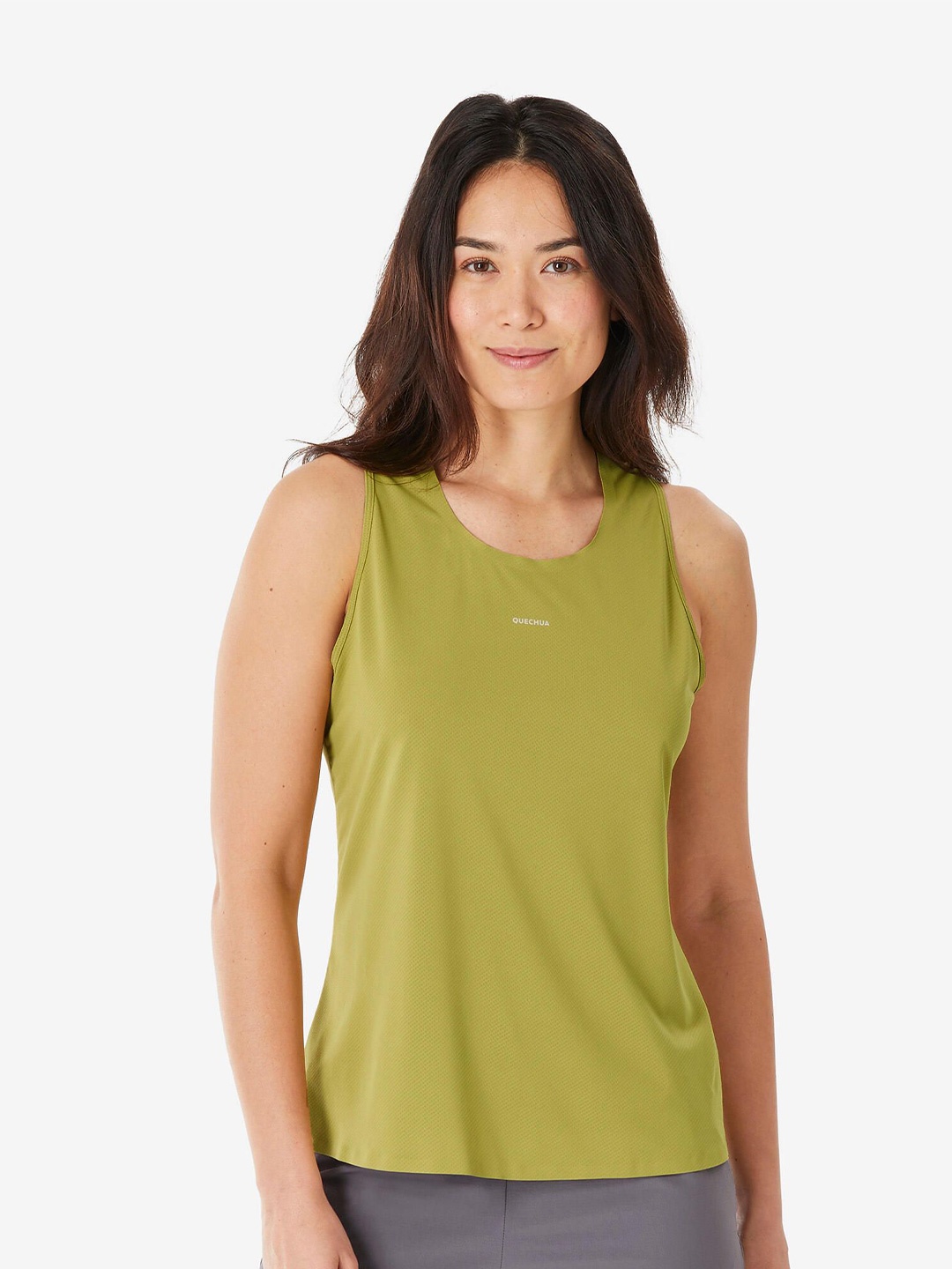 

Quechua By Decathlon Women Solid Round Neck T-shirt, Olive