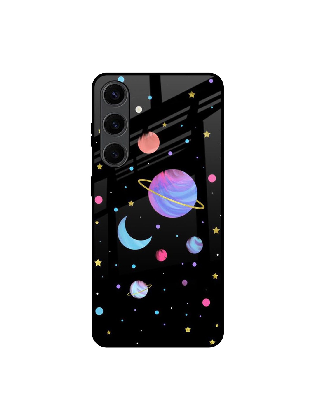 

QRIOH Planet Play Printed Samsung Galaxy S24 Plus Back Case, Black