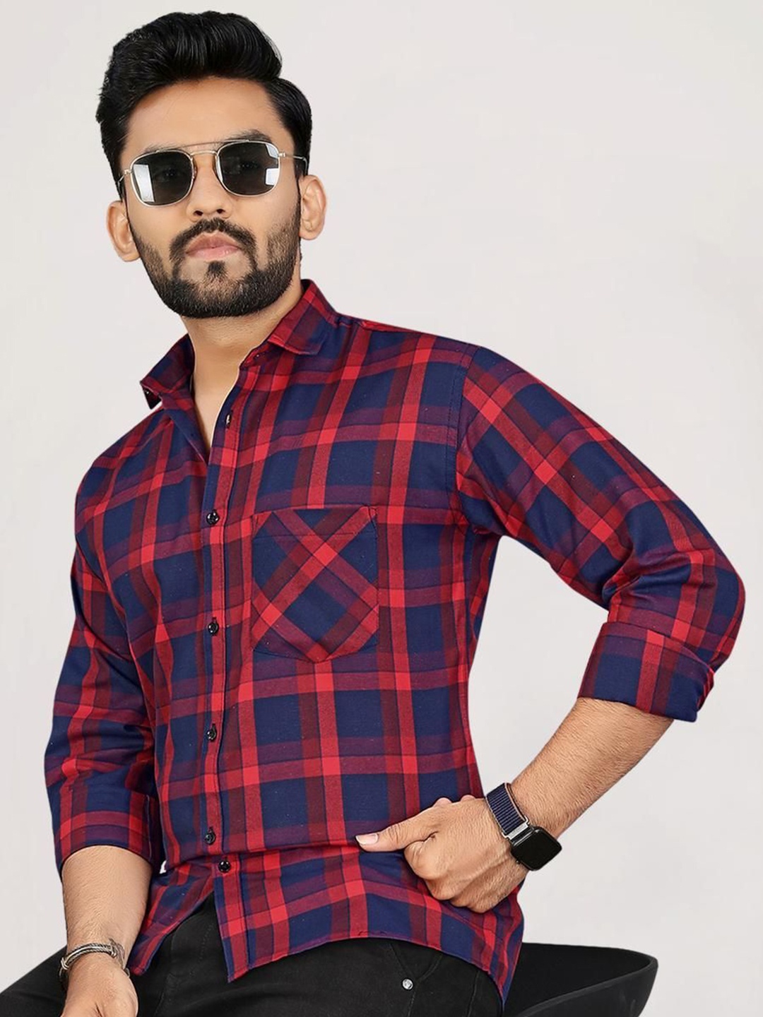 

Metronaut Men Classic Tartan Checks Opaque Checked Casual Shirt, Multi