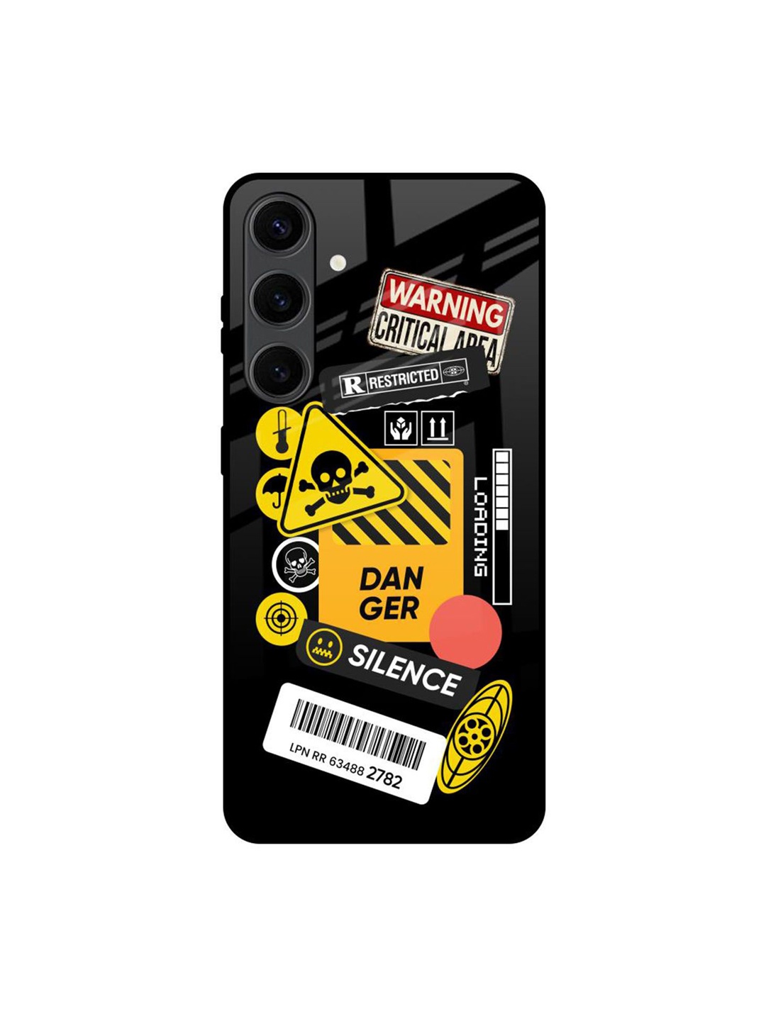 

QRIOH Danger Signs Printed Samsung Galaxy S24 Plus Back Case, Grey