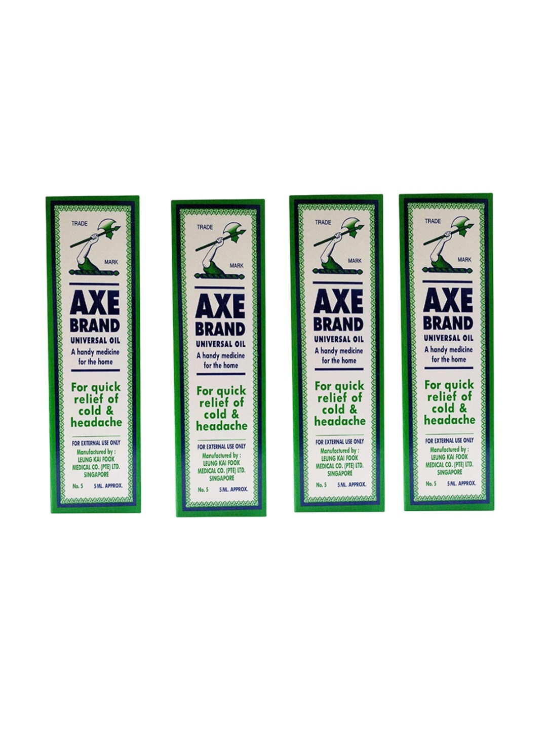 

AXE BRAND Set Of 4 Universal Oil For Quick Relief - 5 ml Each, Green