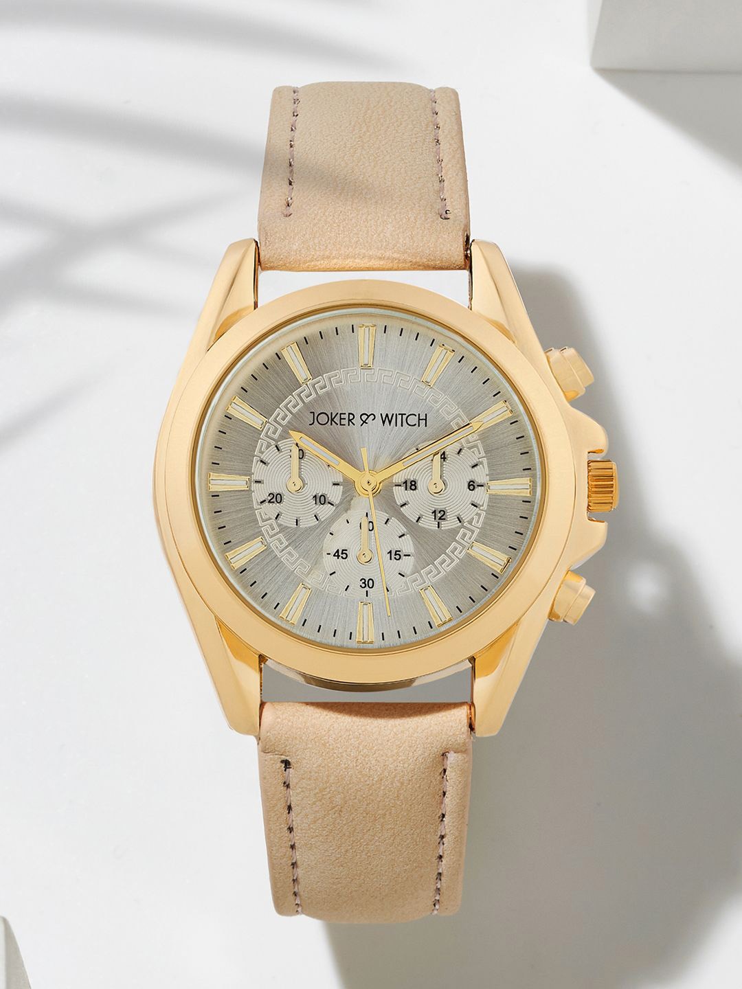 

JOKER & WITCH Women Dial & Leather Straps Watch AMWW931, Beige