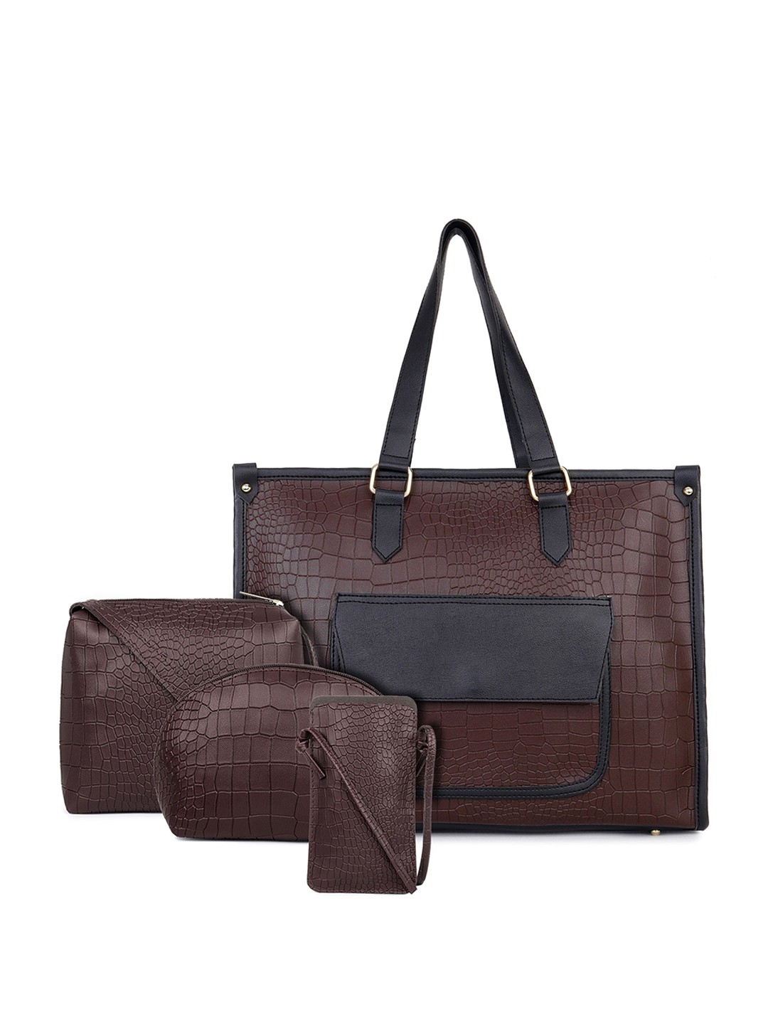 

LEGAL BRIBE PU Structured Tote Bag, Brown