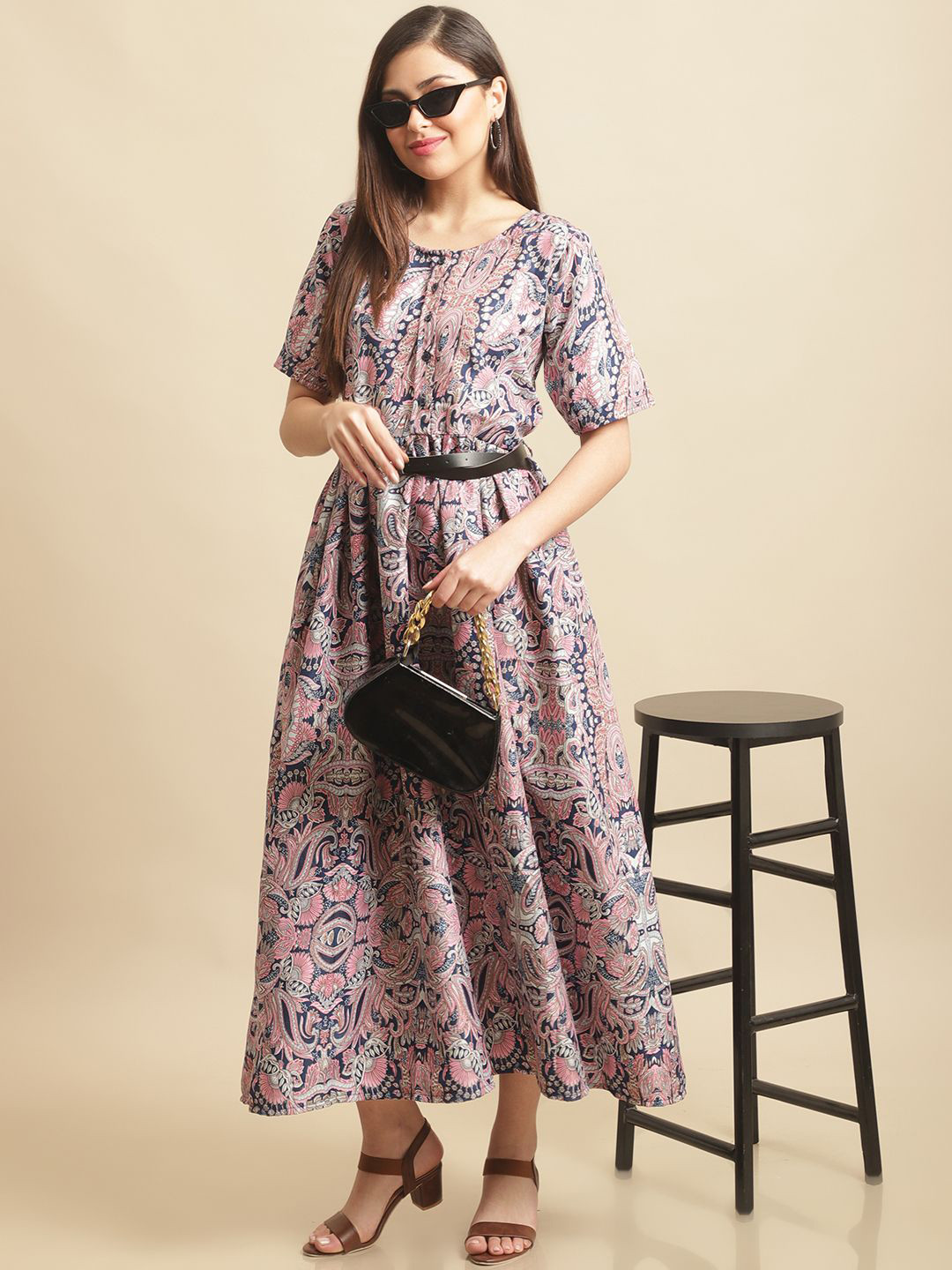 

Metronaut Floral Print Fit & Flare Midi Dress, Multi