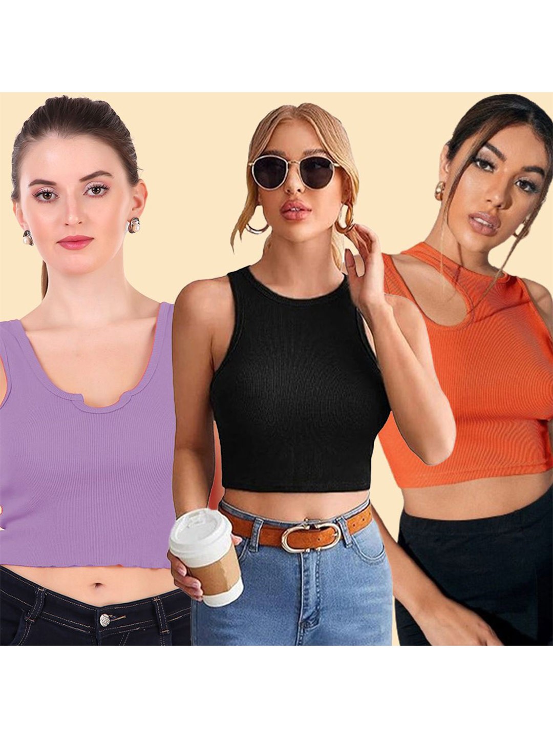 

Moda Rapido Tank Crop Top, Multi