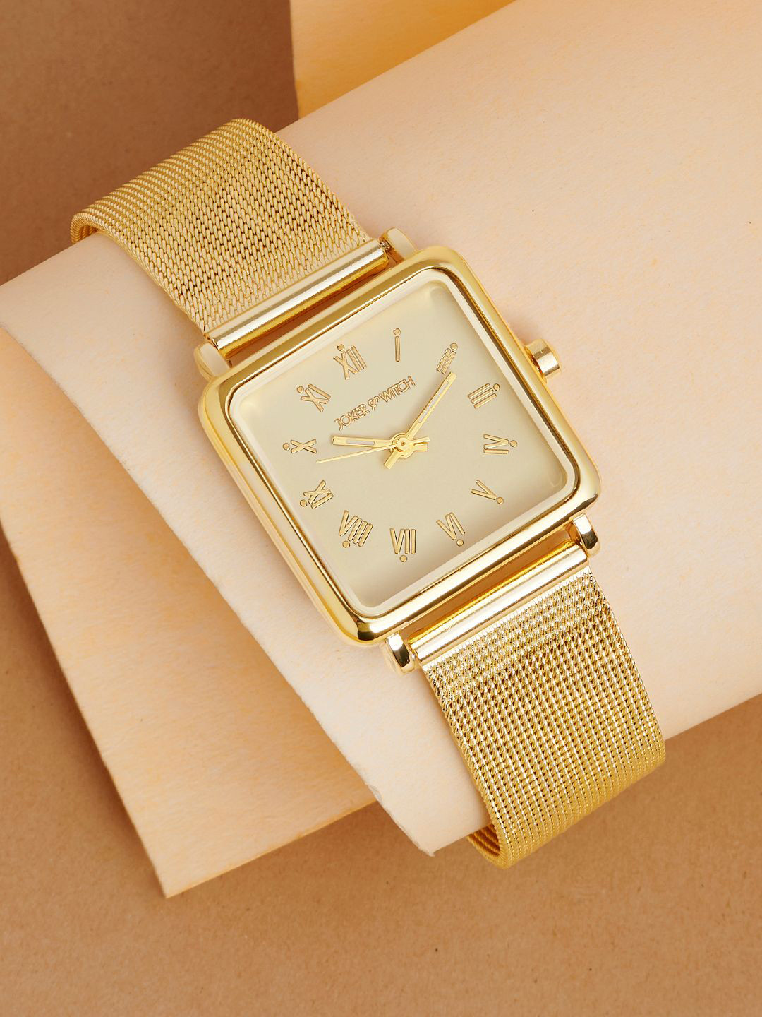 

JOKER & WITCH Women Stainless Steel Bracelet Style Straps Digital Watch AMWW953, Gold