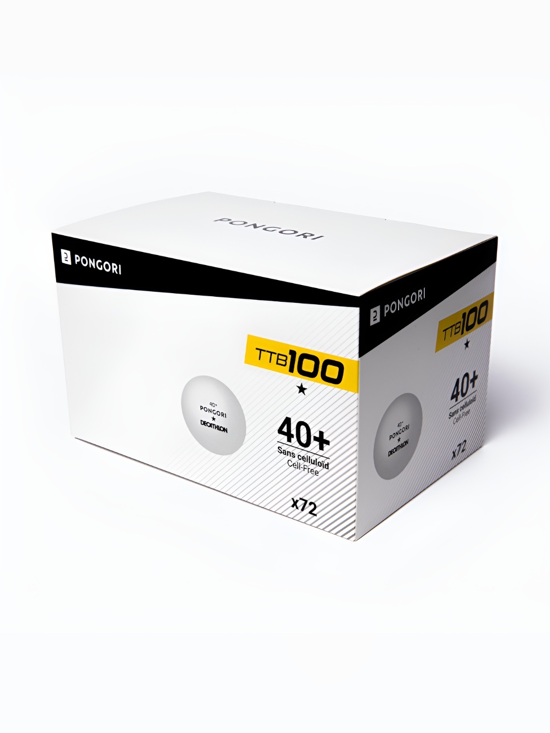 

PONGORI By Decathlon Set Of 72 Table Tennis Ball, White