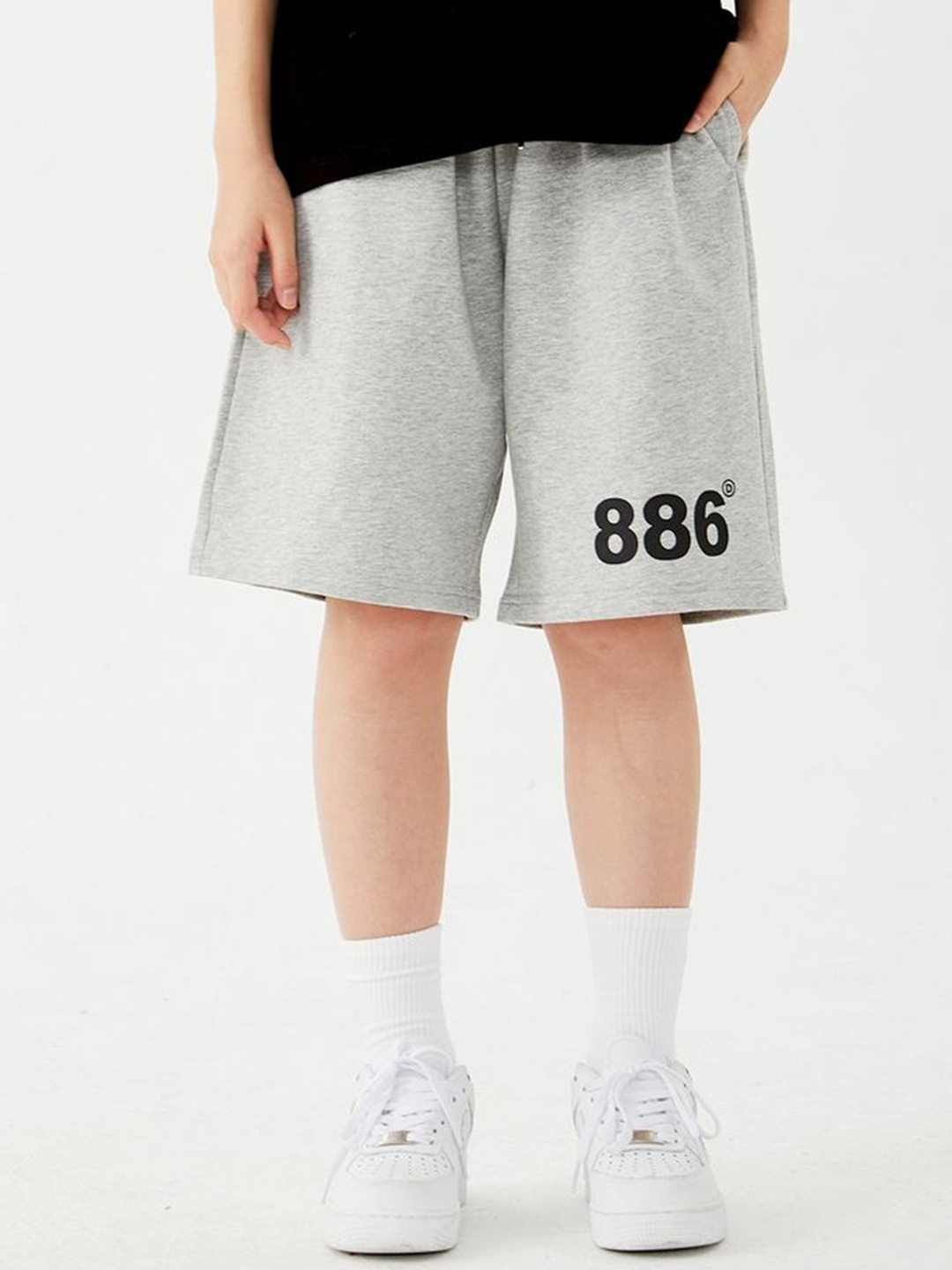 

LULU & SKY Kids High-Rise Shorts, Grey