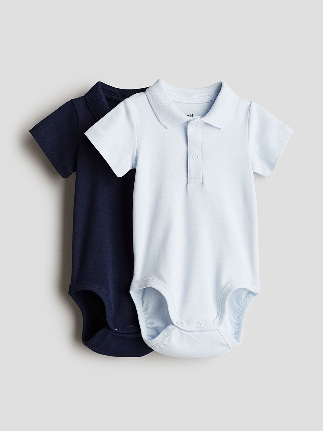 

H&M 2-Pack Pointelle Bodysuits, Blue