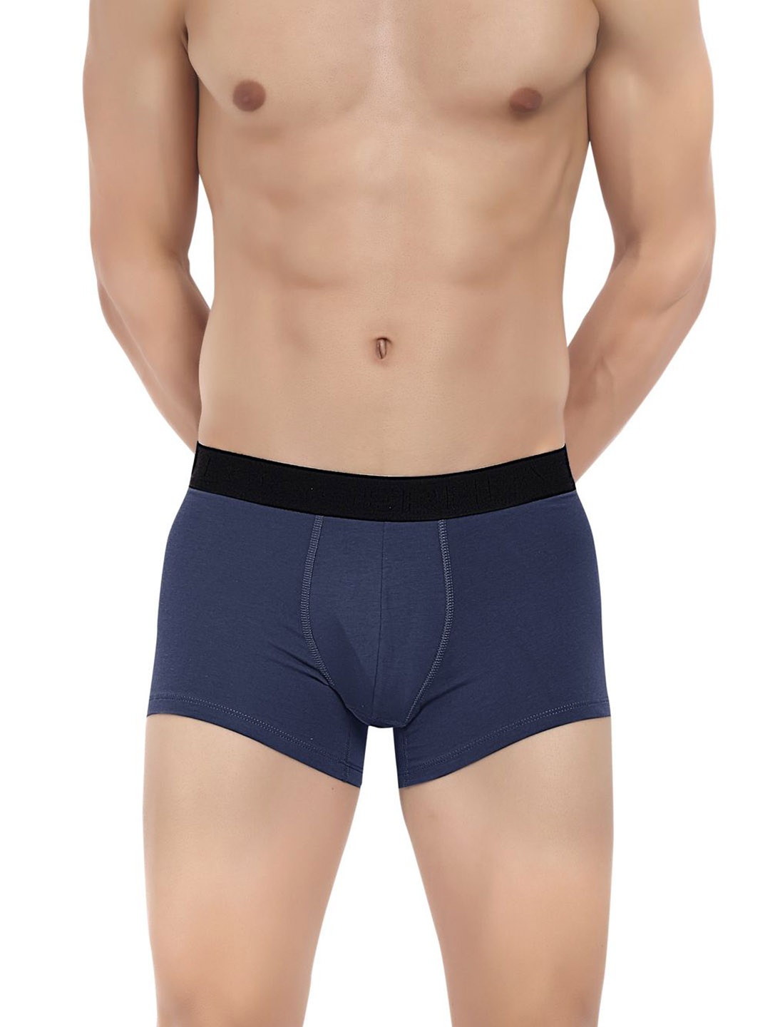 

LOGGERHEAD Men Solid Cotton Outer Elastic Trunk, Navy blue