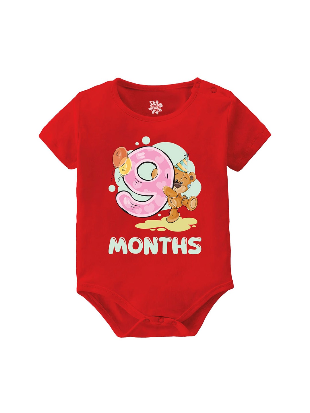 

Baby Buzz Infants Printed Pure Cotton Bodysuit, Red
