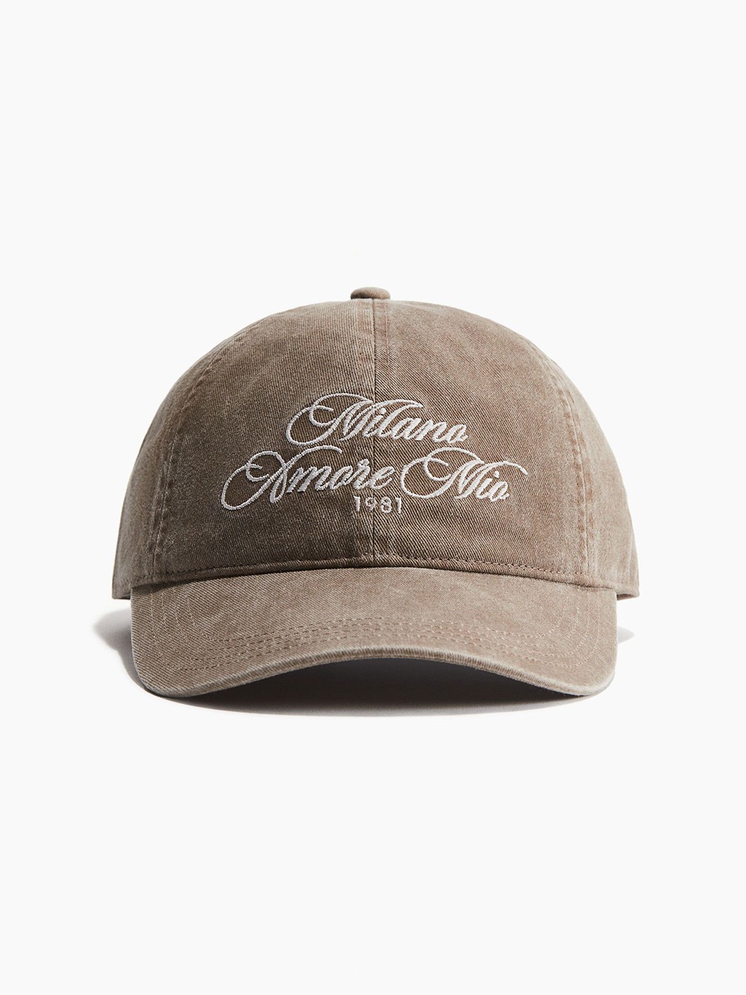 

H&M Women Embroidered Baseball Cap, Beige