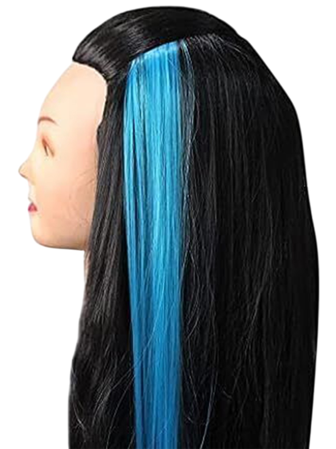 

camola deva Clip In Straight Scalp Topper Hair Extension- Blue