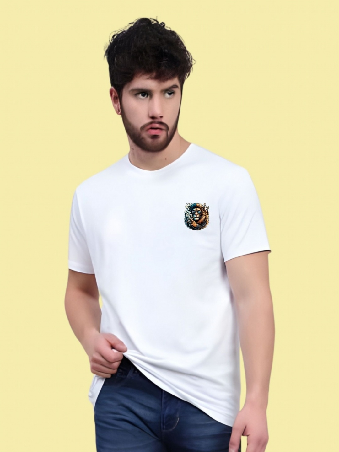

THE BEETEL HOUSE Men Drop-Shoulder Sleeves T-shirt, White