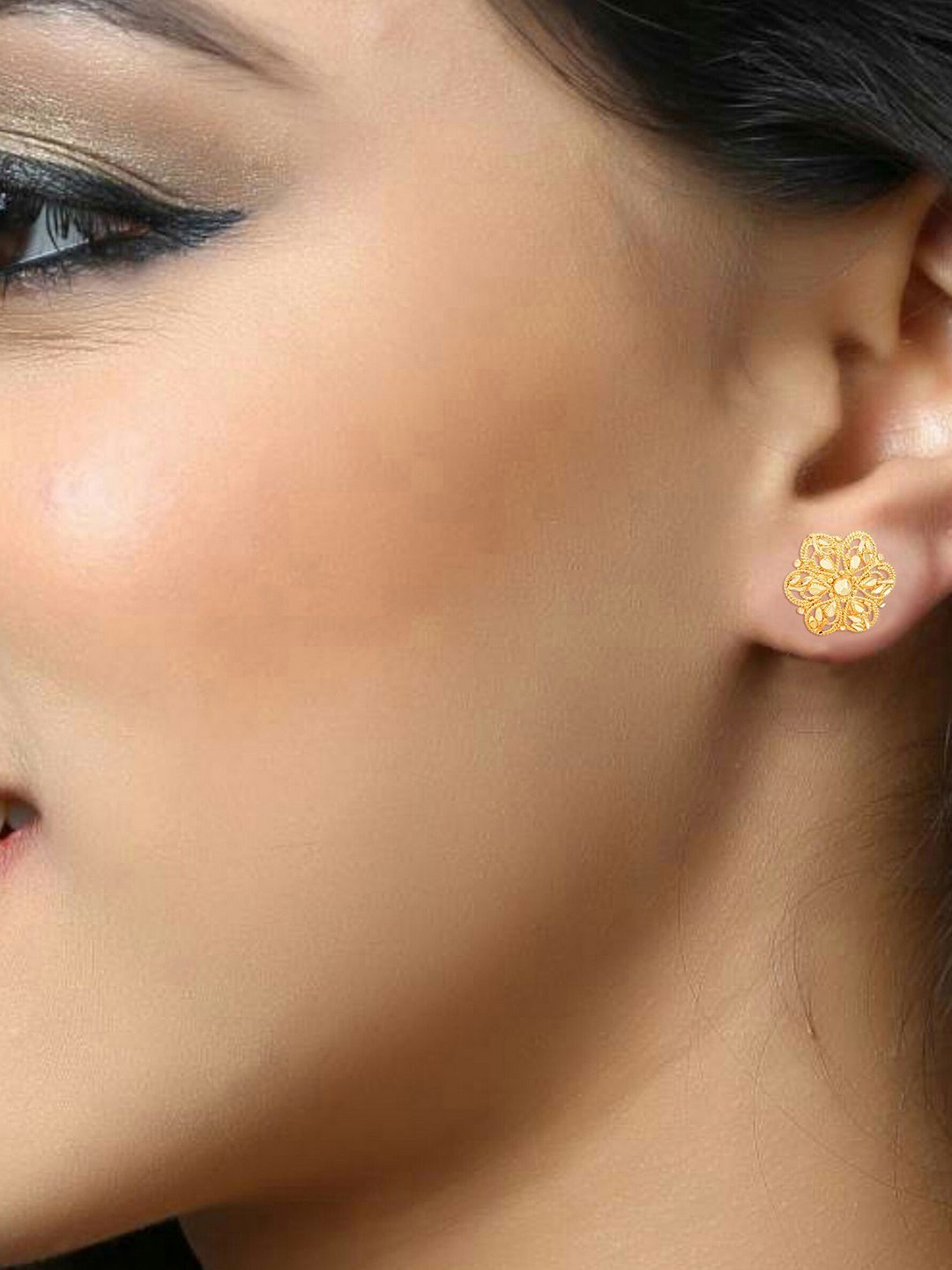 

DIVASTRI Floral Studs Earrings, Gold