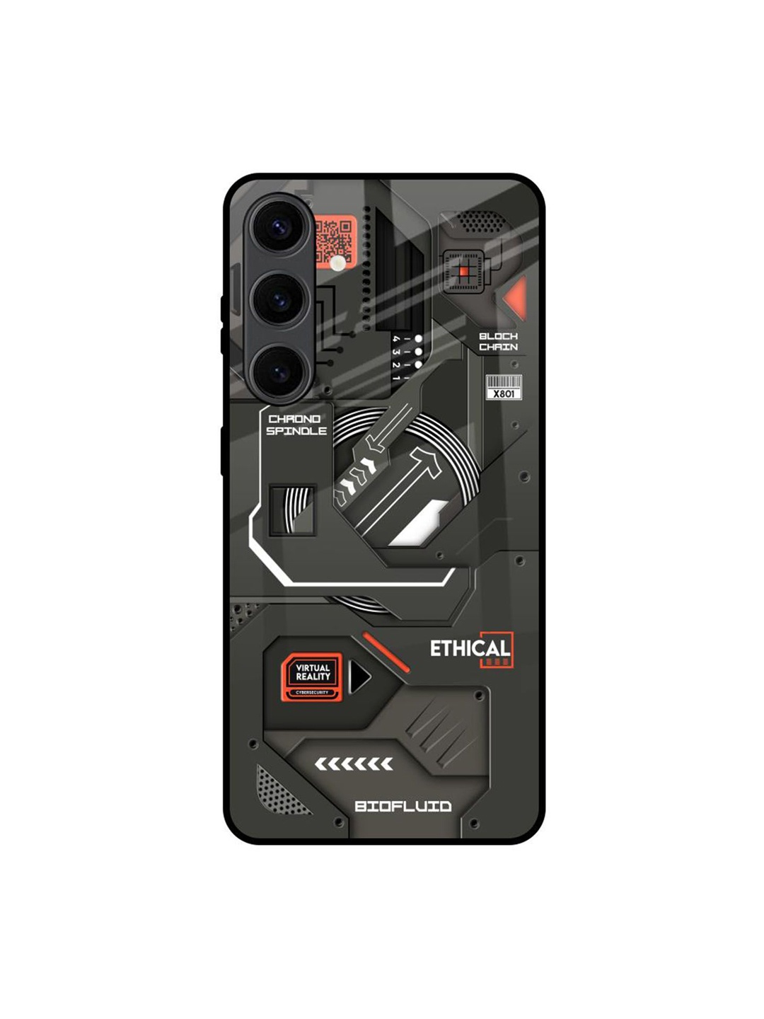 

QRIOH Tech Aesthetics Printed Samsung Galaxy S24 Plus Back Case, Grey