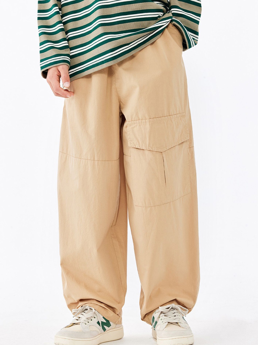 

LULU & SKY Girls Cotton Straight Fit Trousers, Khaki