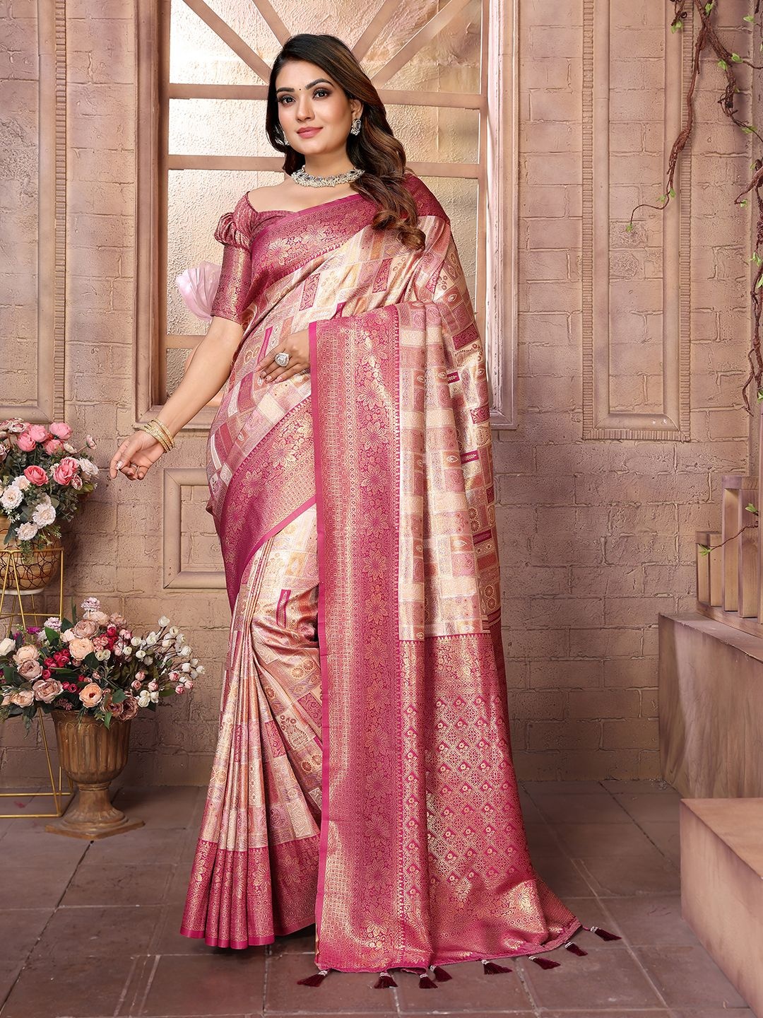 

LeeliPeeri Designer Ethnic Motifs Zari Silk Blend Banarasi Saree, Purple