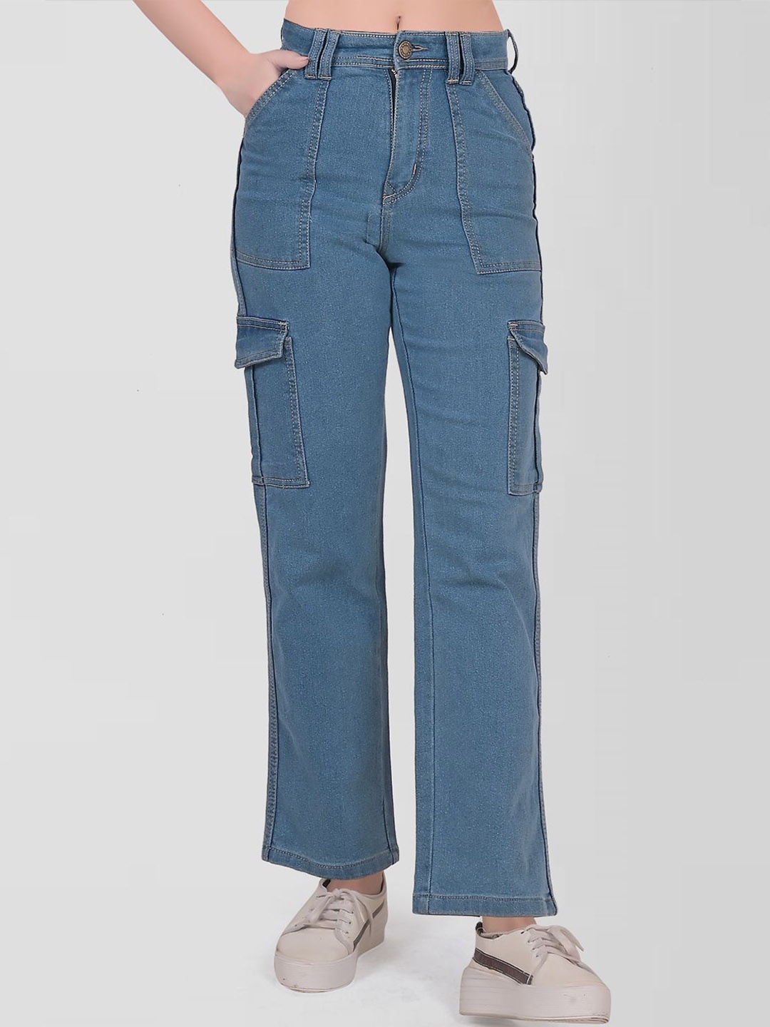 

CEFALU Women Cotton Light Fade Jeans, Blue