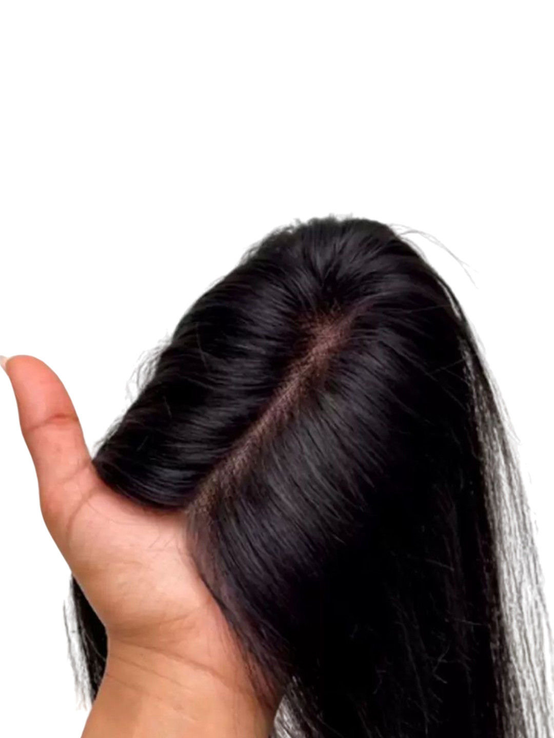 

camola deva Clip-In Straight Scalp Topper Hair Extension - Black - 50.8 cm