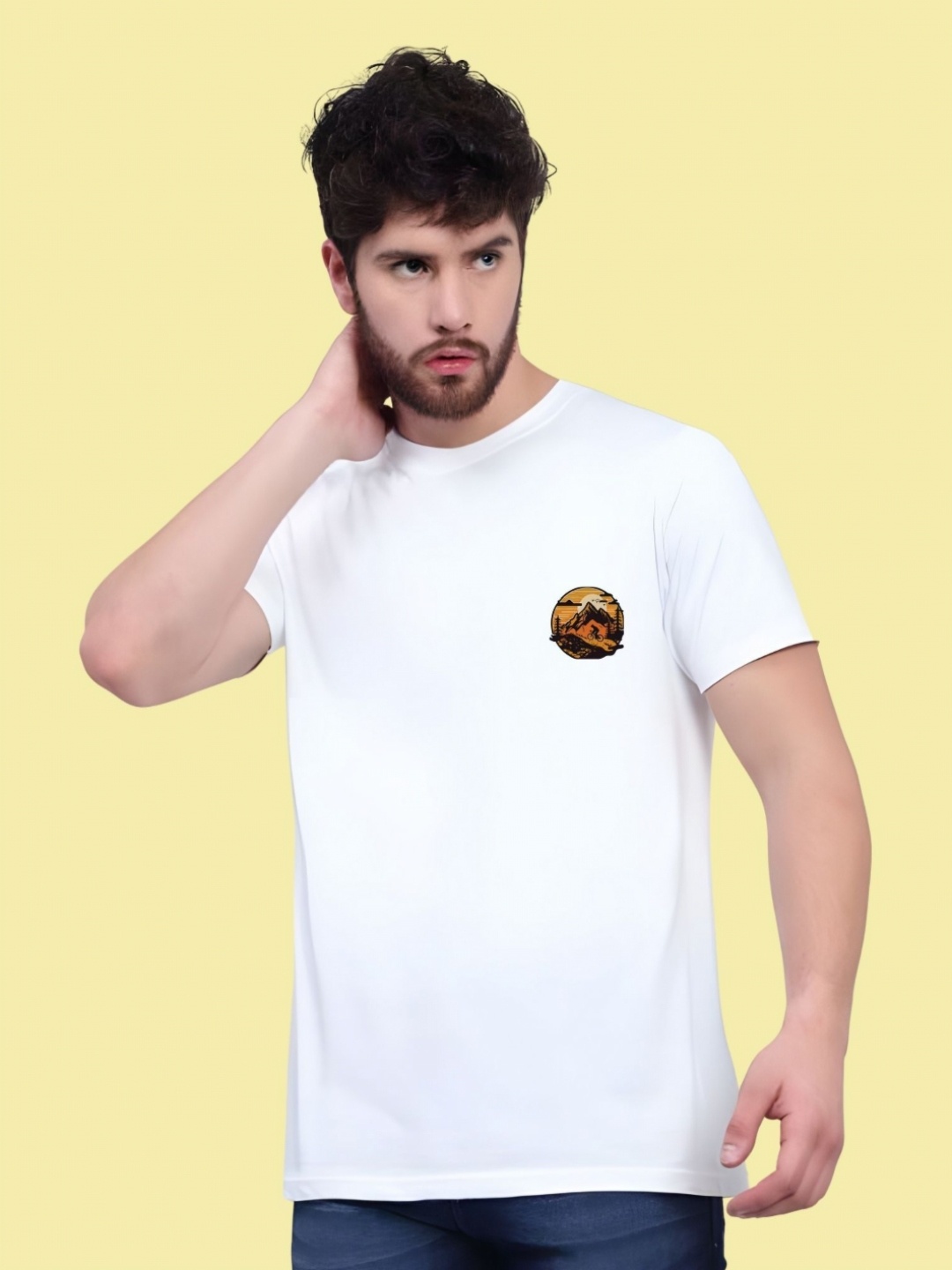 

THE BEETEL HOUSE Men Drop-Shoulder Sleeves T-shirt, White