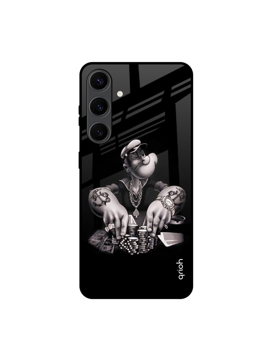 

QRIOH Gambling Problem Printed Samsung Galaxy S24 Plus Back Case, Black