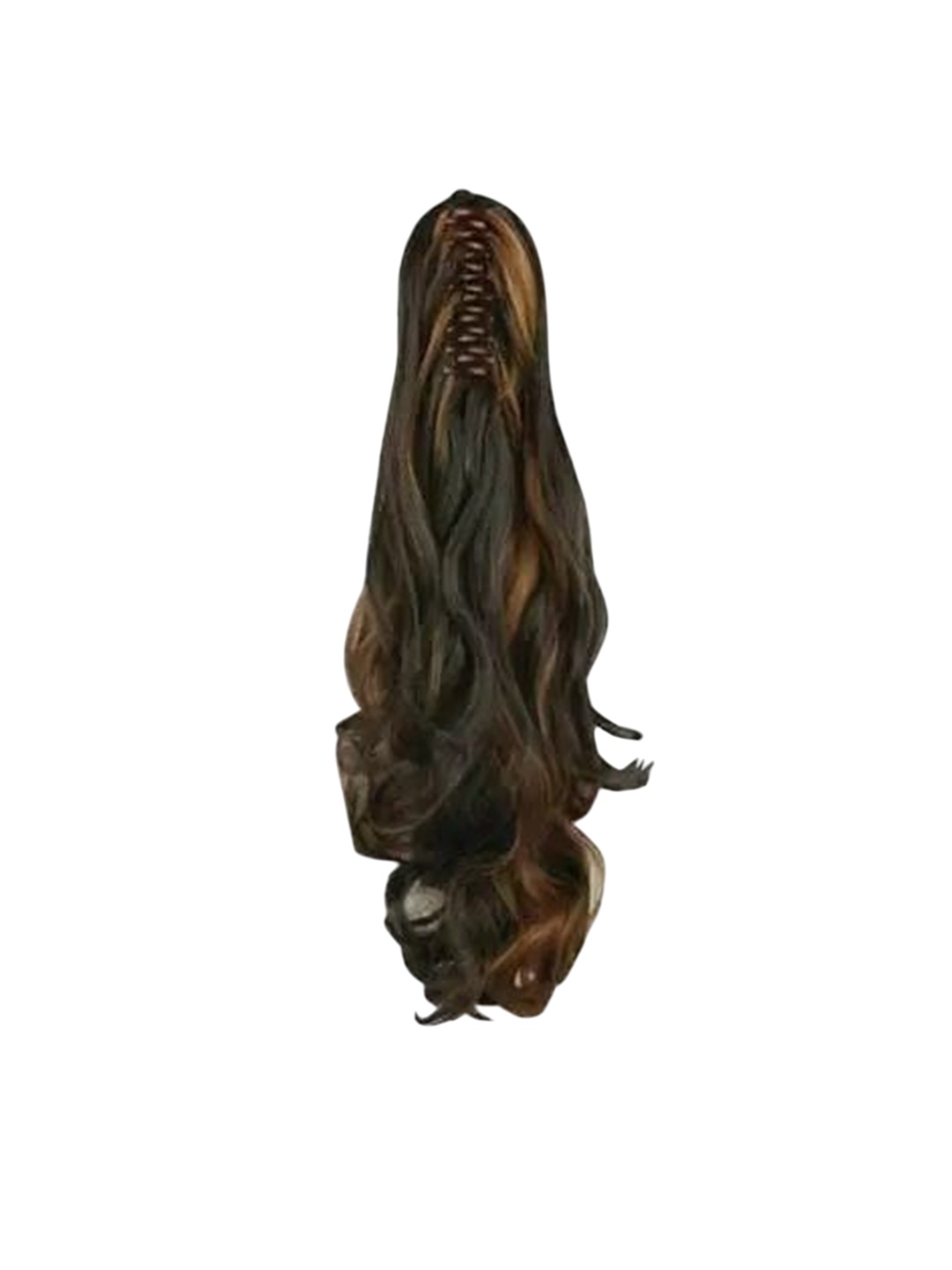 

camola deva Clip-In Ponytail Wavy Hair Extension - Highlight - 26 Inch, Black