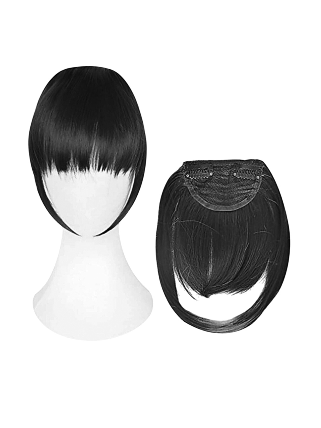 

camola deva Clip-In Scalp Toupee Straight Hair Extension - Black - 7 Inch