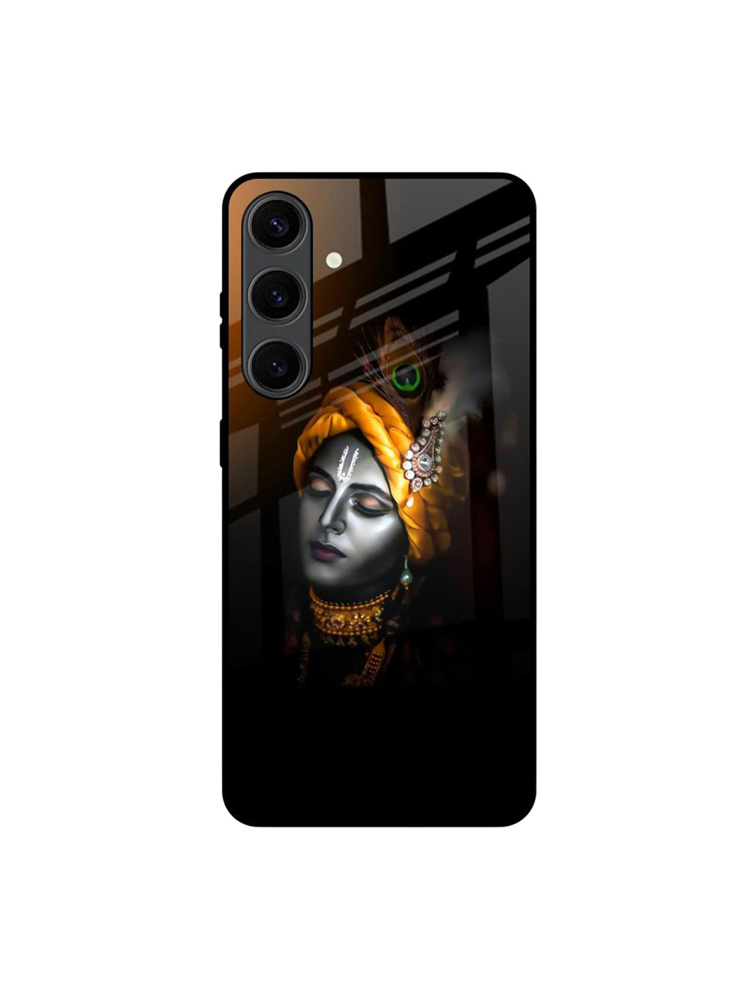 

QRIOH Ombre Krishna Printed Samsung Galaxy S24 Plus Back Case, Black