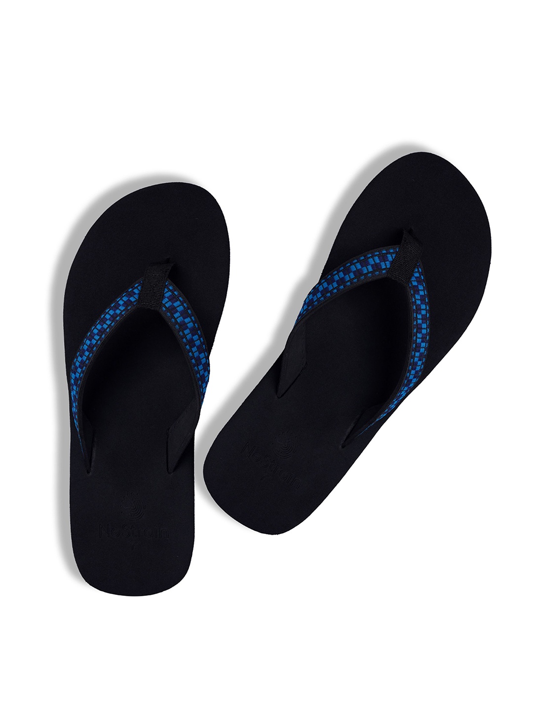 

NoStrain Men Printed Thong Flip-Flops, Black