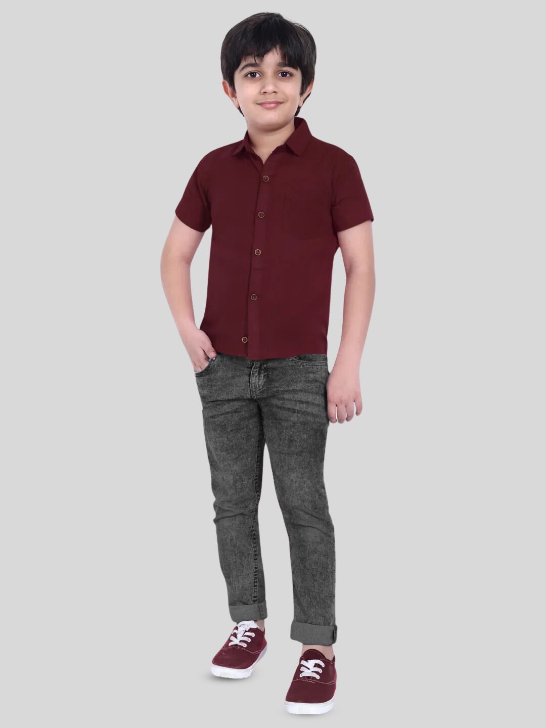 

MOSHI Boys Classic Opaque Casual Shirt, Maroon