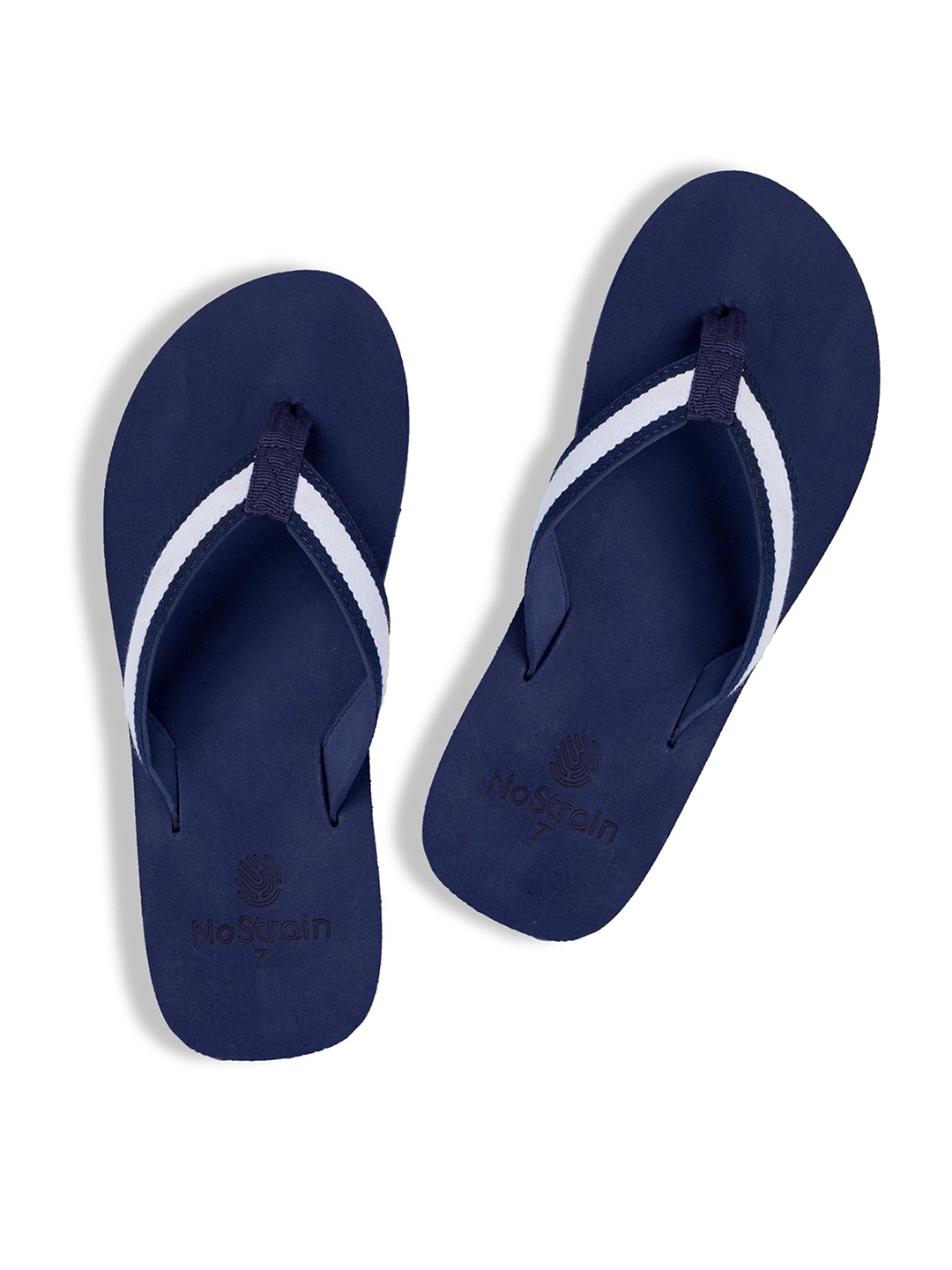 

NoStrain Men Striped Thong Flip-Flops, Navy blue