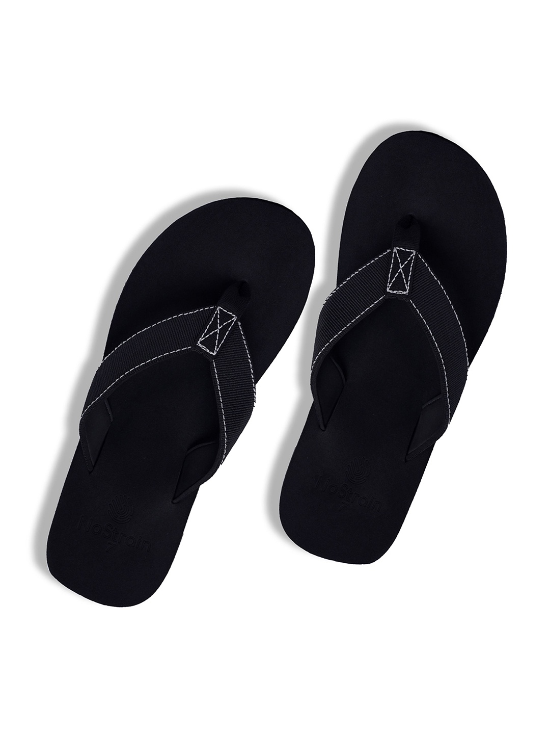 

NoStrain Men Thong Flip-Flops, Black