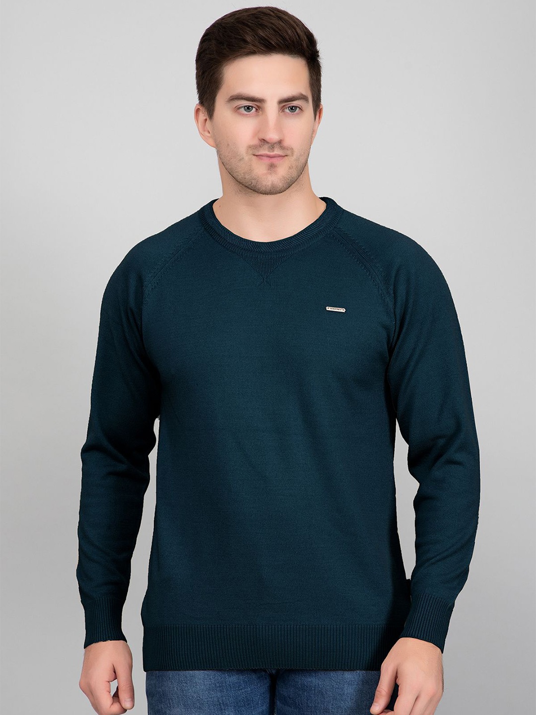 

GODFREY Men Round Neck Pullover, Teal