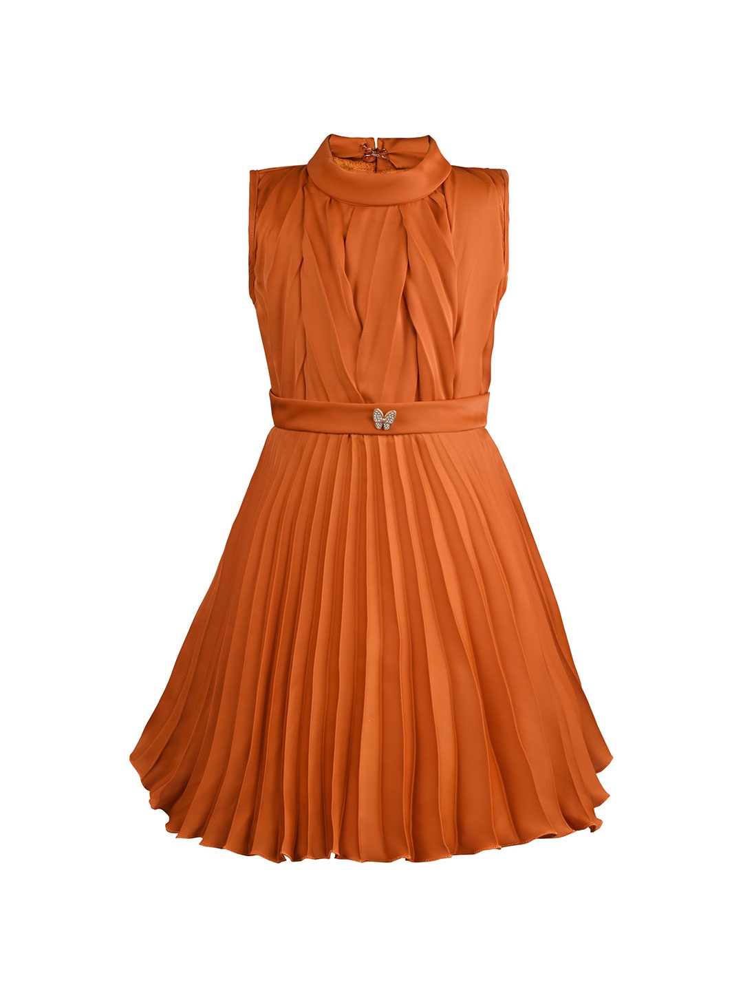

Wish Karo Satin Fit & Flare Dress, Orange
