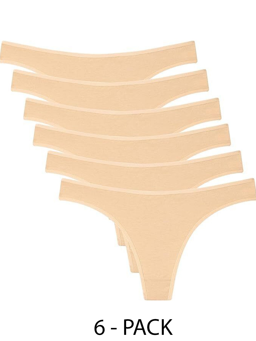 

Diving Deep Women Pack of 6 Thongs Briefs, Nude