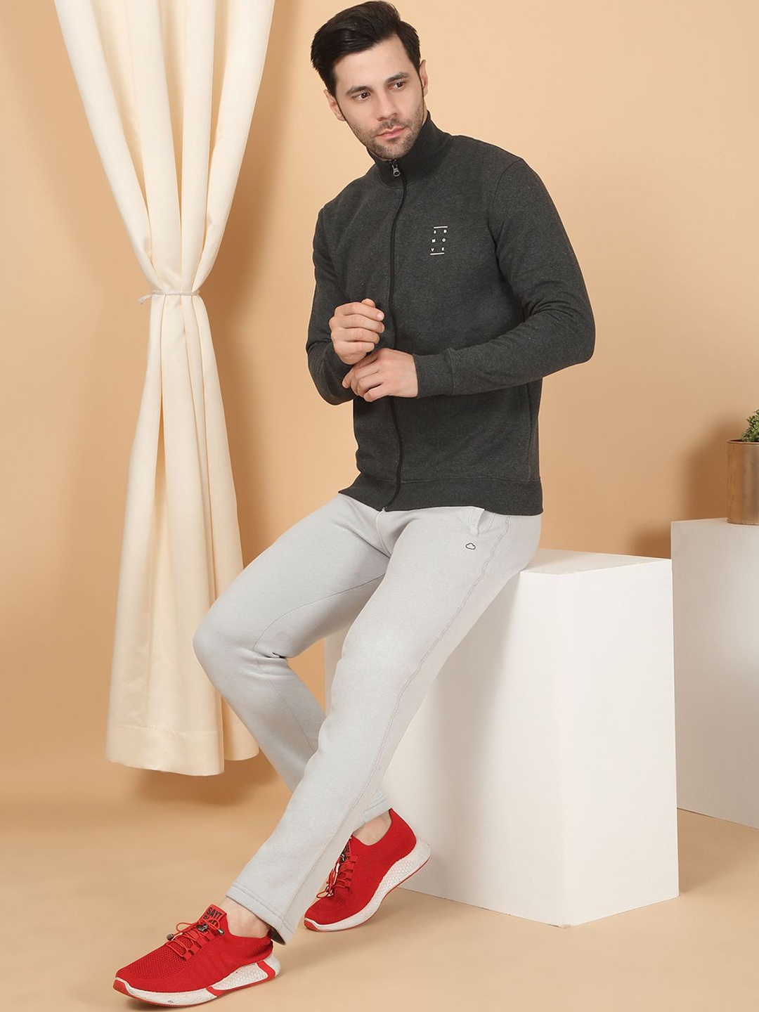 

Sweet Dreams Men Front-Open Sweatshirt, Charcoal