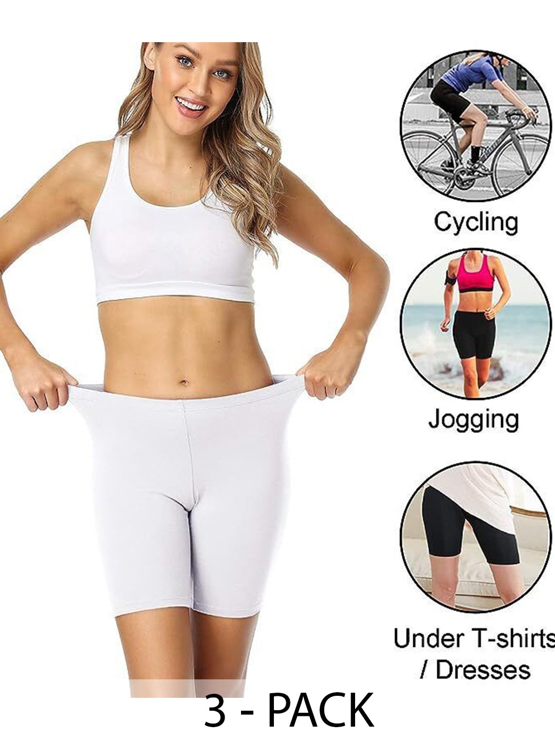 

Diving Deep Women Pack of 3 Boy Shorts Briefs, White
