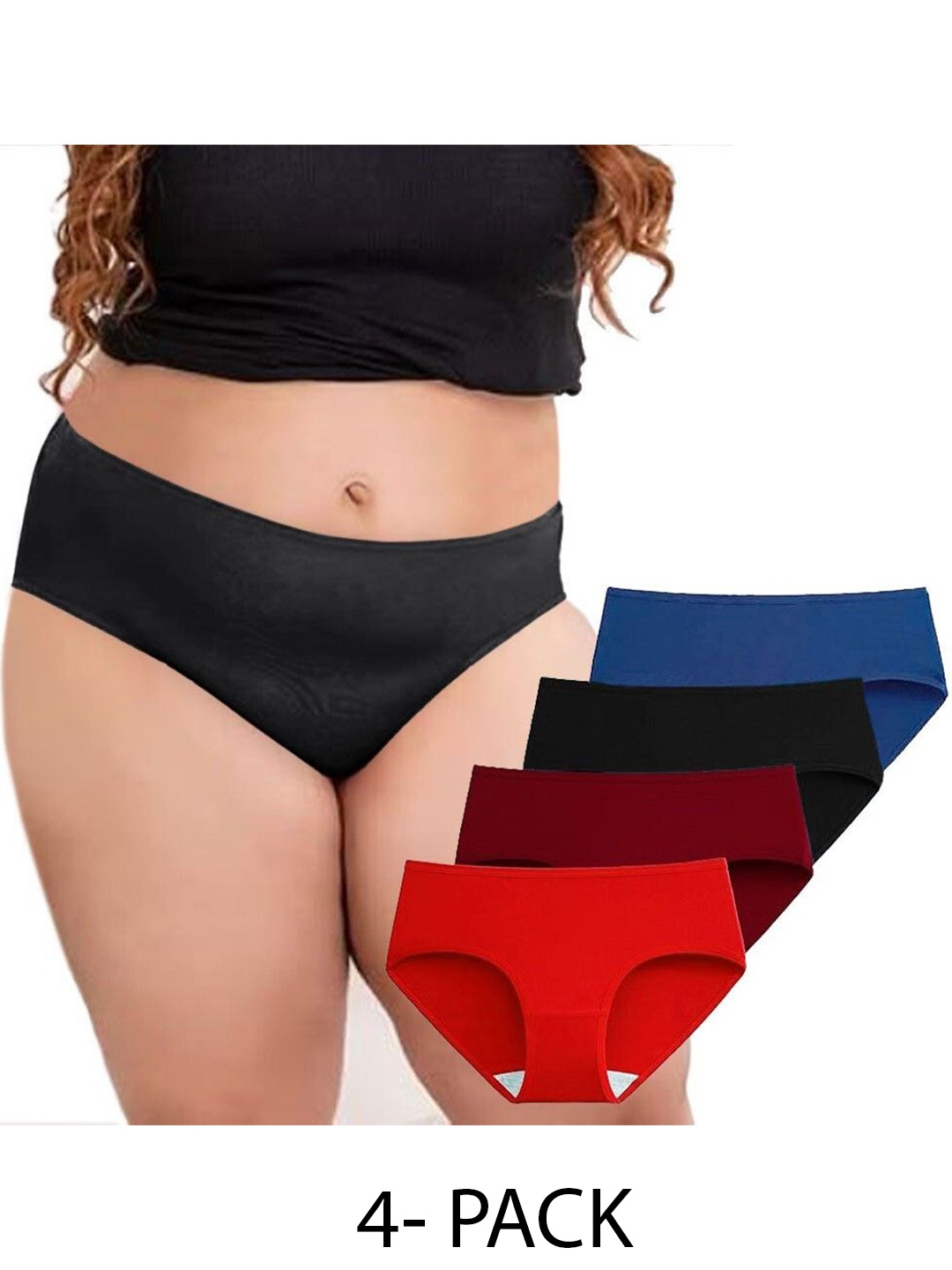 

Diving Deep Women Pack of 4 Hipster Briefs, Black