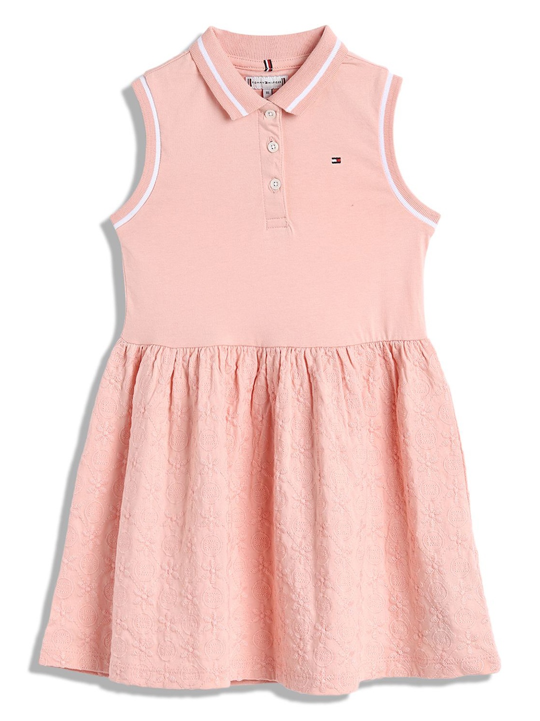 

Tommy Hilfiger Girls Cotton Fit and Flare Dress, Pink