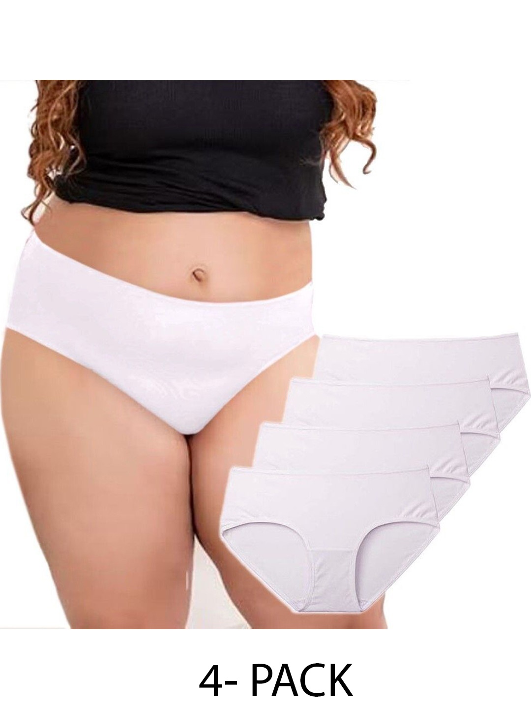 

Diving Deep Women Pack of 4 Hipster Briefs, White